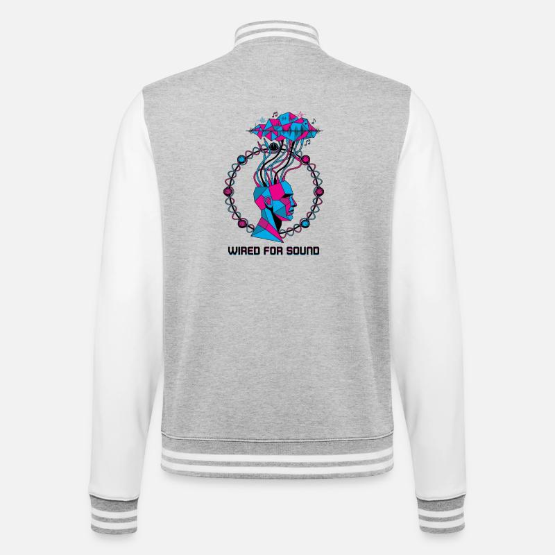Câblé pour Sound Cyber Head - Veste Teddy - gris chiné / blanc