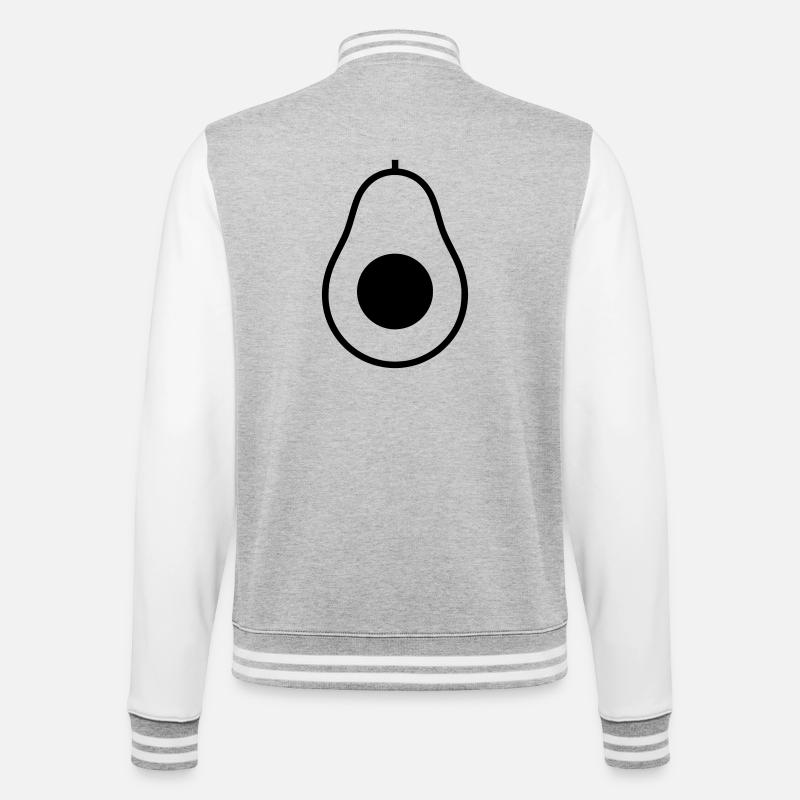 Avocado Half Pit, Icon - College Sweat Jacket - heather grey/white