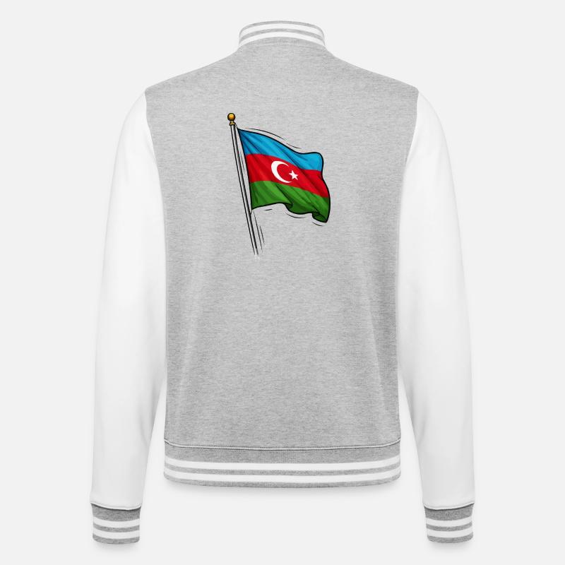 Conception du drapeau de l’Azerbaïdjan - Veste Teddy - gris chiné / blanc