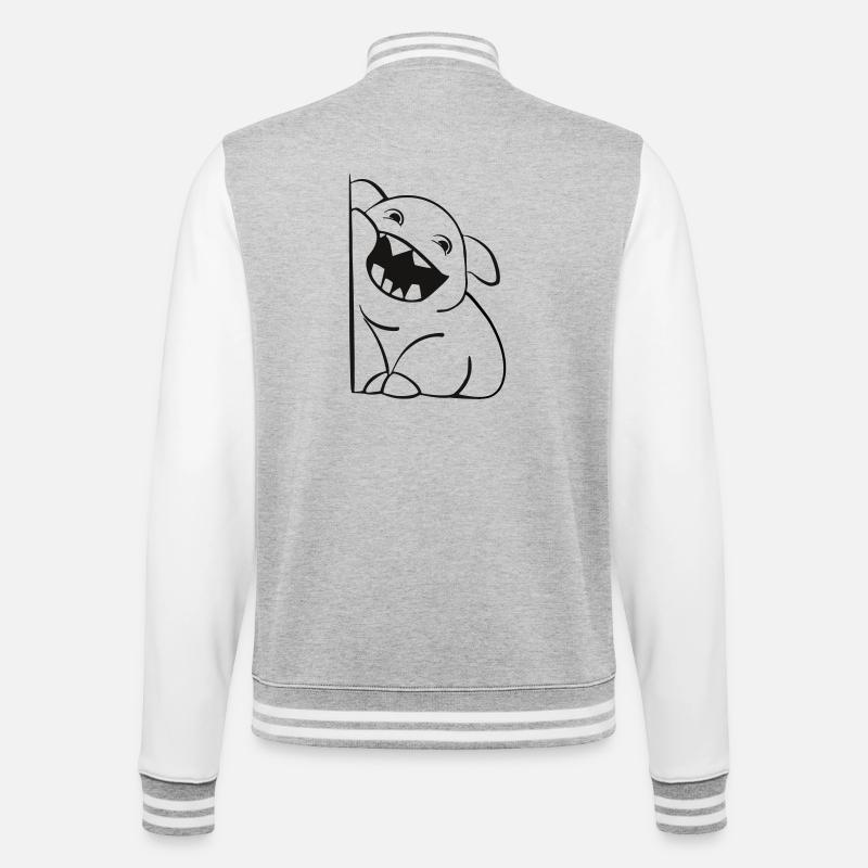 Petit monstre mignon - Veste Teddy - gris chiné / blanc