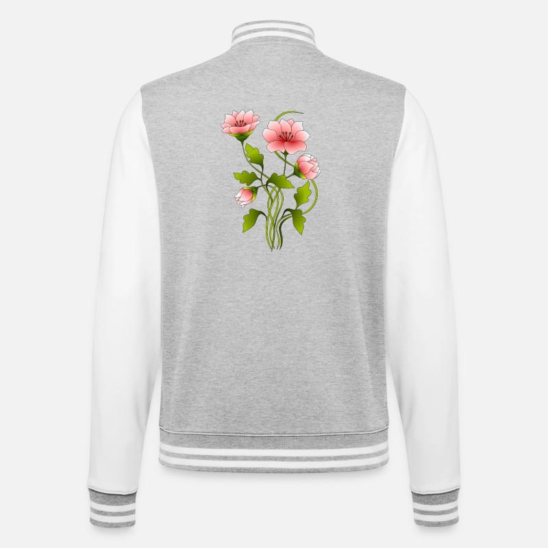 Fleur - Veste Teddy - gris chiné / blanc