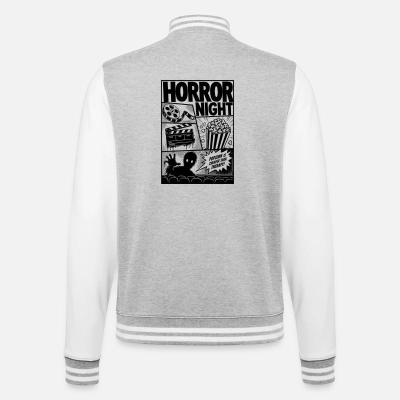 Horror Cinema Zombie Comic - College Sweat Jacket - heather grey/white