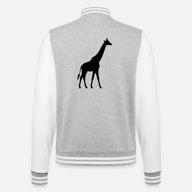 Giraffe - College-Sweatjacke - Grau meliert/Weiß