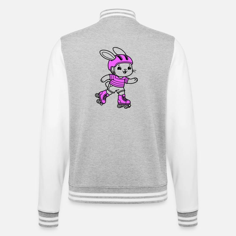 roller skating girl - College Sweat Jacket - heather grey/white
