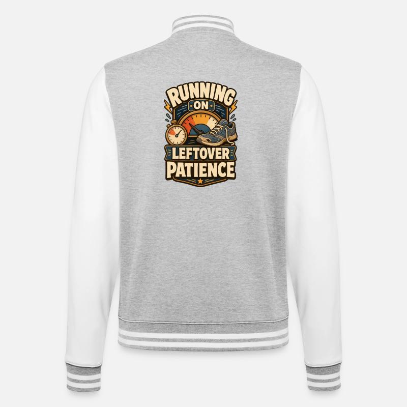Running On Leftover Patience Geduld - College Sweat Jacket - heather grey/white