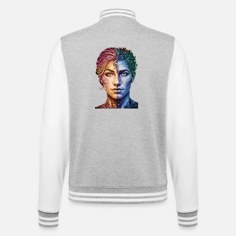 Music_is_equal - College Sweat Jacket - heather grey/white