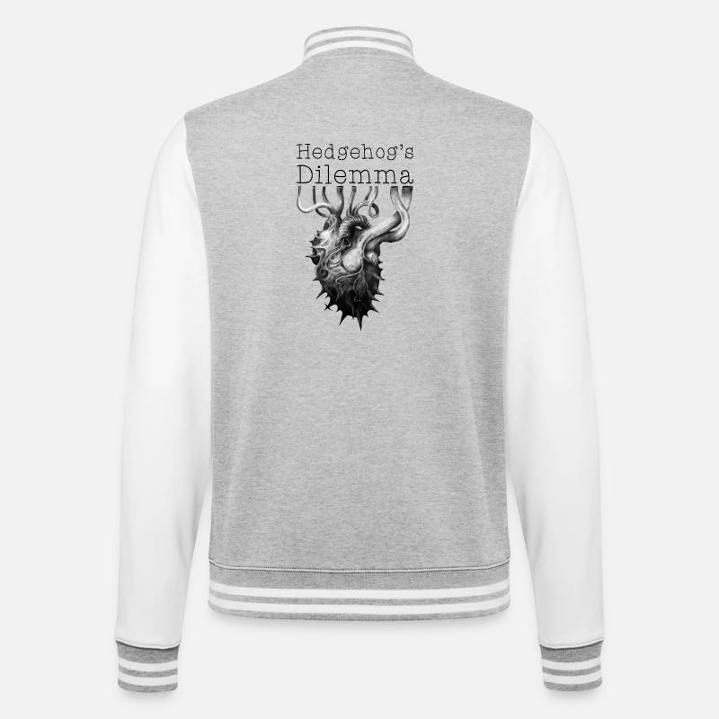 Igel-Dilemma - College-Sweatjacke - Grau meliert/Weiß