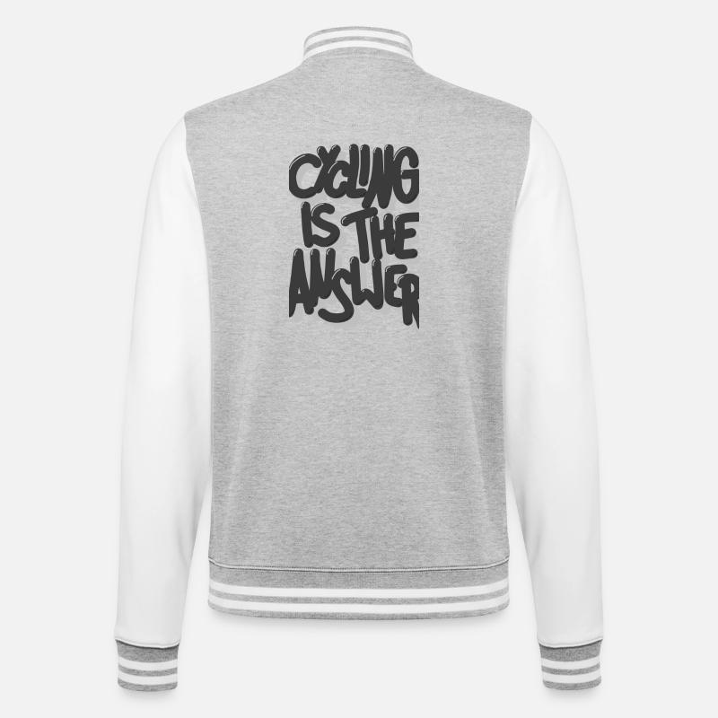 Cycling is the answer grau - College-Sweatjacke - Grau meliert/Weiß