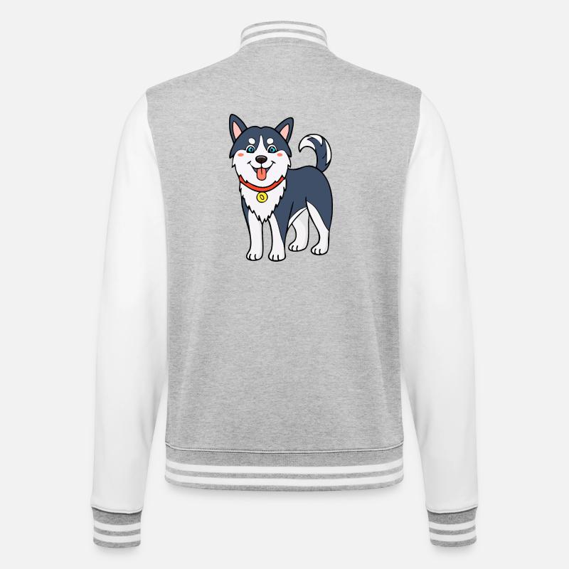 Husky (comic) - College Sweat Jacket - heather grey/white