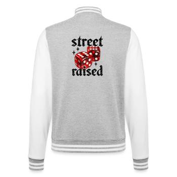 Street Raised – Lucky Dice - College-Sweatjacke - Grau meliert/Weiß - Hinten - Marisol (170cm)