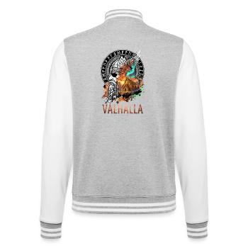 Valhalla Odin Wikinger - College-Sweatjacke - Grau meliert/Weiß - Hinten - Marisol (170cm)