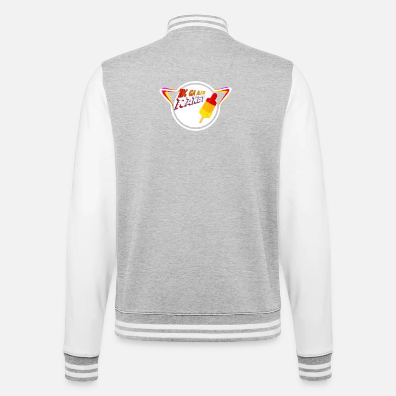 Popsicle Retro Planet - College-Sweatjacke - Grau meliert/Weiß