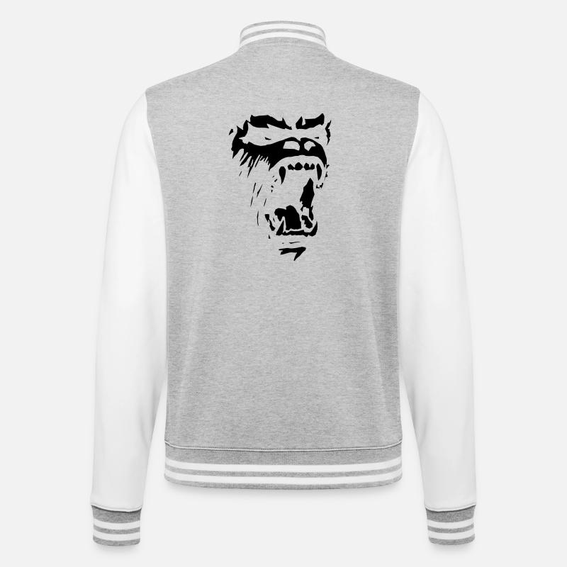 Gorilla - College Sweat Jacket - heather grey/white
