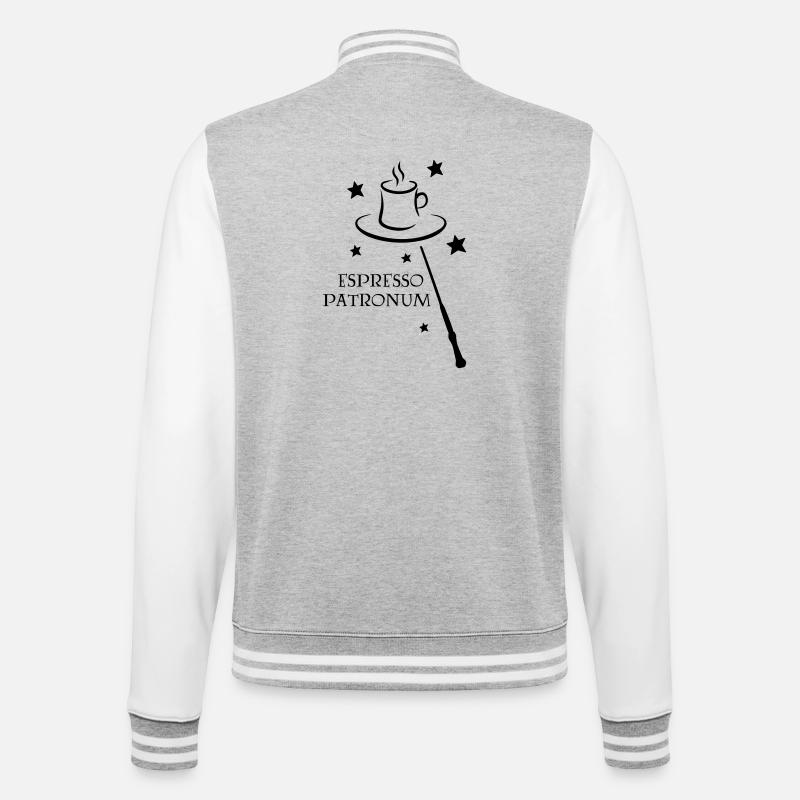 2541614 131015738 Espresso - College-Sweatjacke - Grau meliert/Weiß