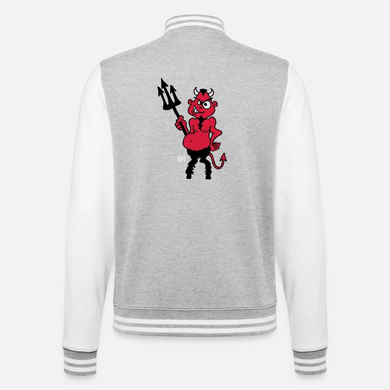 Fat red devil - College Sweat Jacket - heather grey/white