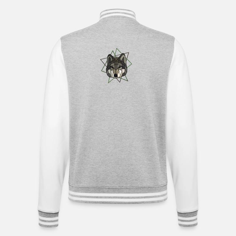 wolf - College Sweat Jacket - heather grey/white