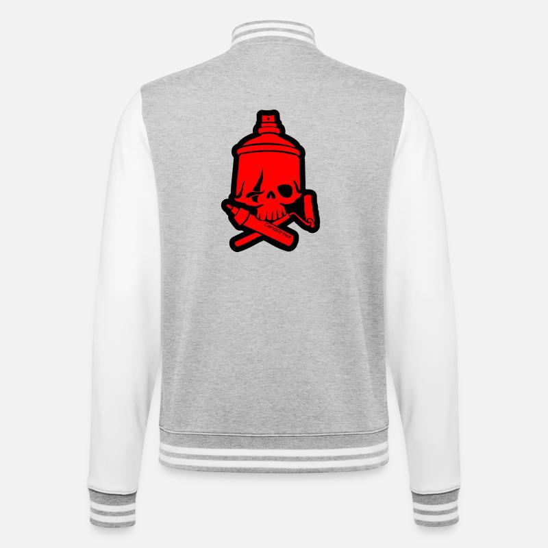 SkullCan Cano - College-Sweatjacke - Grau meliert/Weiß