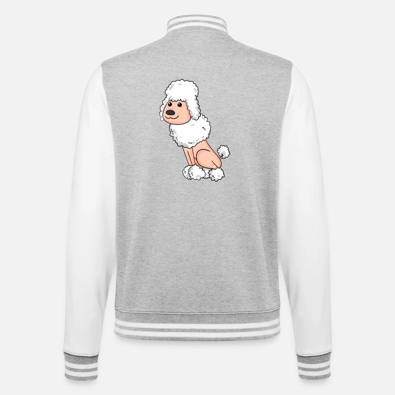 Caniche blanc - Veste Teddy - gris chiné / blanc