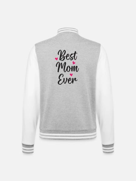 Beste Mutter aller Zeiten - College-Sweatjacke - Grau meliert/Weiß