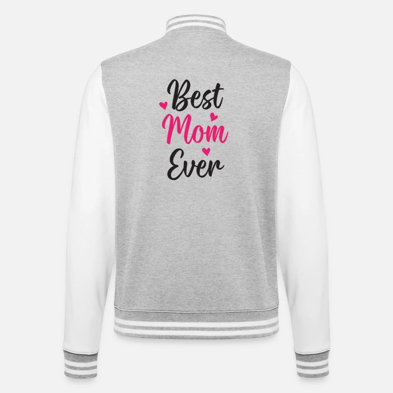 Beste Mutter aller Zeiten - College-Sweatjacke - Grau meliert/Weiß