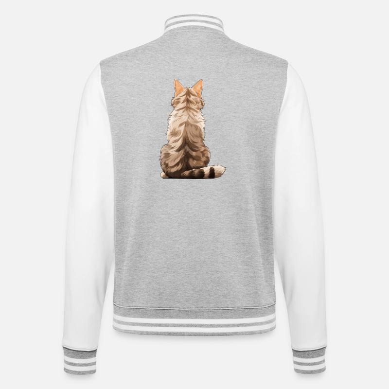 Singapura - College-Sweatjacke - Grau meliert/Weiß