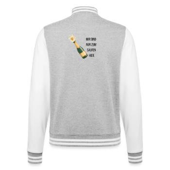 Junggesellen/in Abschied - College-Sweatjacke - Grau meliert/Weiß - Hinten - Marisol (170cm)