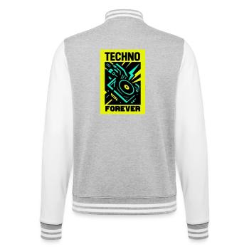Techno Forever - College Sweat Jacket - heather grey/white - Back - Marisol (170cm)