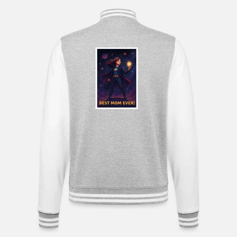 Beste Mutter aller Zeiten Superhelden Poster - College-Sweatjacke - Grau meliert/Weiß