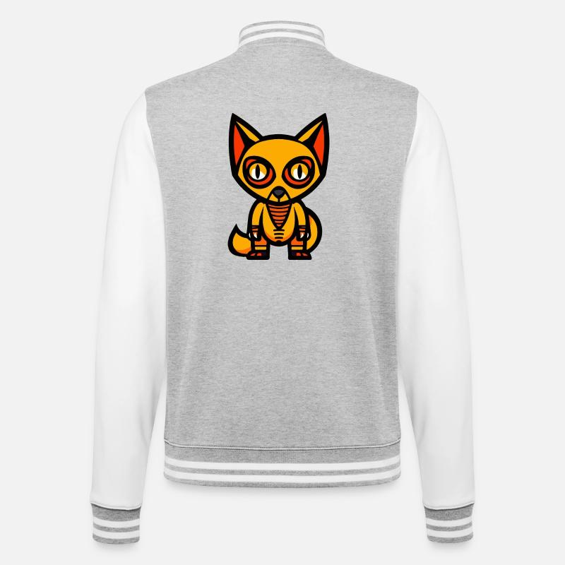 Fox Halloween Comic Funny - College Sweat Jacket - heather grey/white