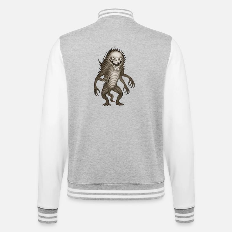 BUG #9 - dark hell - Veste Teddy - gris chiné / blanc