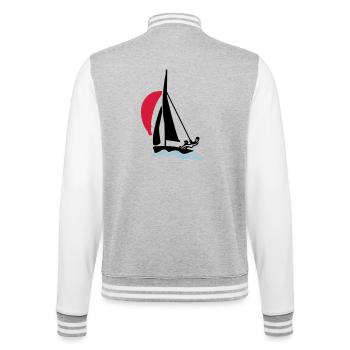 Jugend Segeljolle (420er 470er 505er) Segelboot - College-Sweatjacke - Grau meliert/Weiß - Hinten - Marisol (170cm)