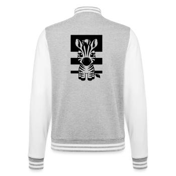 Niedliches Zebra - College-Sweatjacke - Grau meliert/Weiß - Hinten - Marisol (170cm)