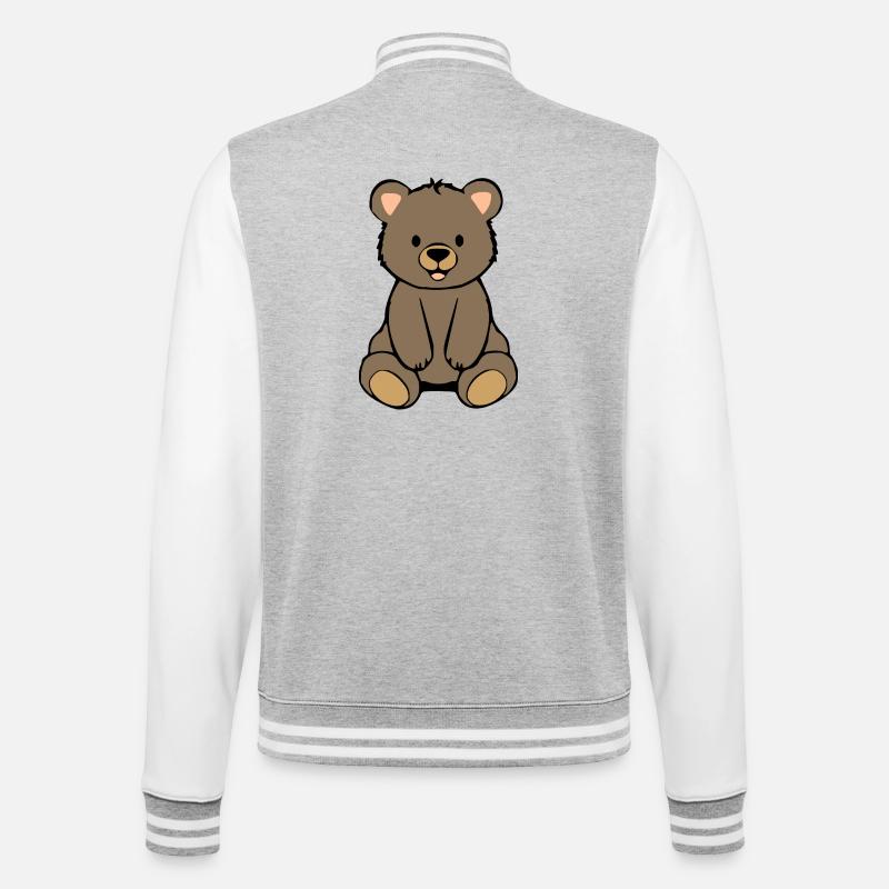 Bear Bear - College Sweat Jacket - heather grey/white