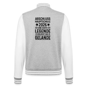 Diplôme du secondaire 2026 - Veste Teddy - gris chiné / blanc - Dos - Marisol (170cm)