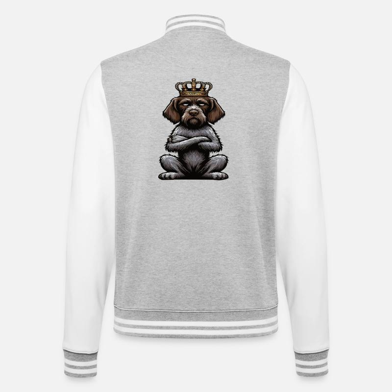 Deutsch Drahthaar Deutsch-Drahthaar Besitzer - College-Sweatjacke - Grau meliert/Weiß