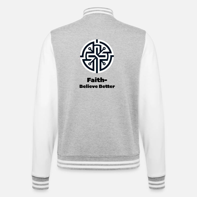 Circular Geometry Mandala-Circuit - College Sweat Jacket - heather grey/white