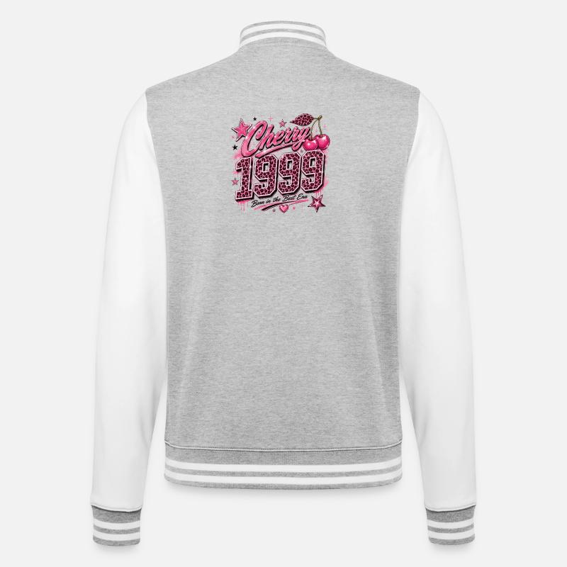 Cherry 1950's Leopard Pink - College Sweat Jacket - heather grey/white
