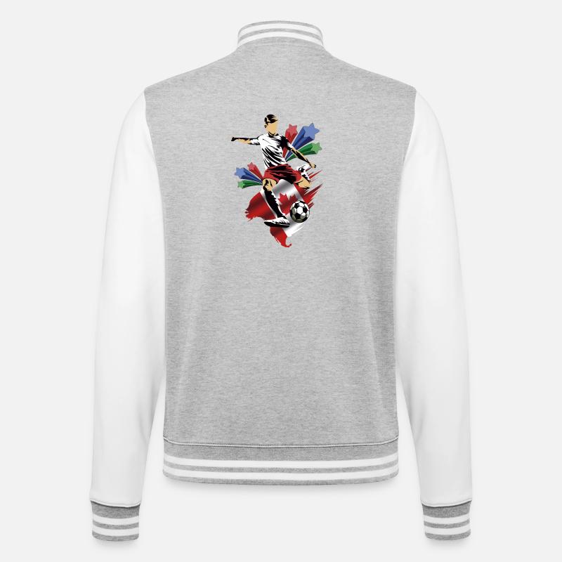 Canada - Canada - Drapeaux - Veste Teddy - gris chiné / blanc