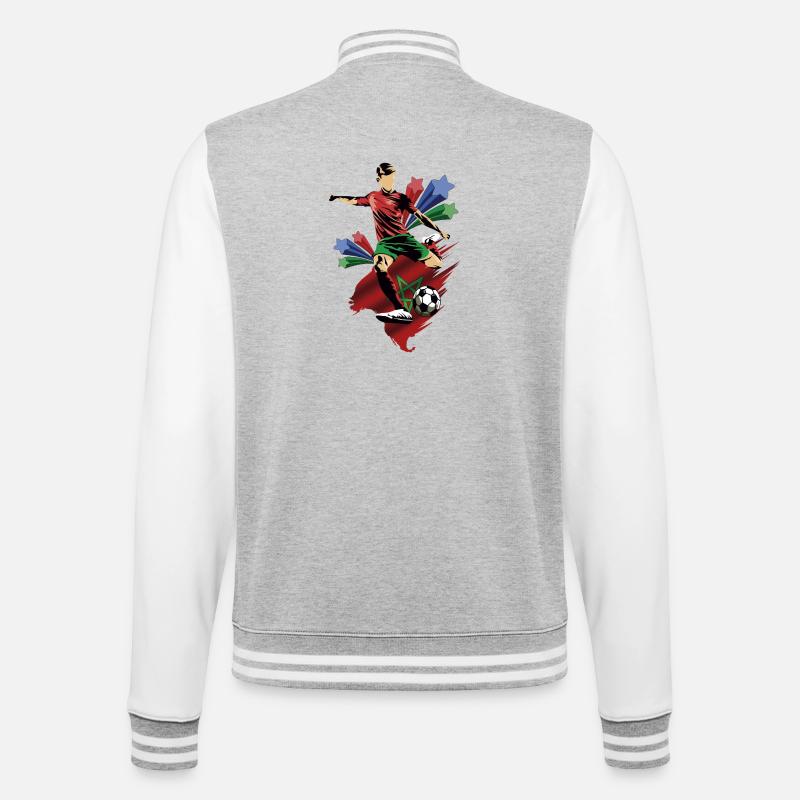 Marruecos - Morocco - Flags - College Sweat Jacket - heather grey/white