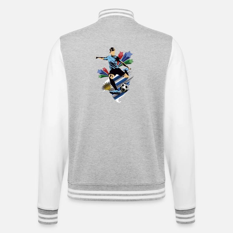 Uruguay - Uruguay - Flags - College Sweat Jacket - heather grey/white