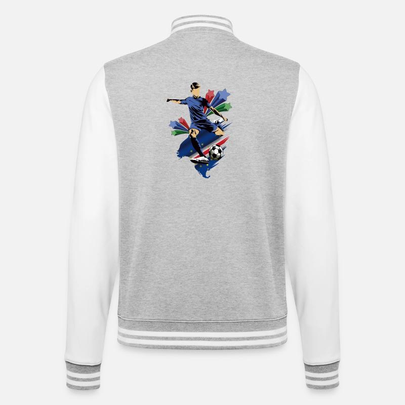 Cap-Vert - Cap-Vert - Drapeau - Veste Teddy - gris chiné / blanc