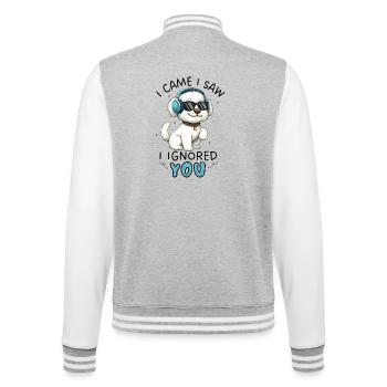 Maltais de dessin animé Je suis venu Je t’ai vu Je t’ai ignoré - Veste Teddy - gris chiné / blanc - Dos - Marisol (170cm)
