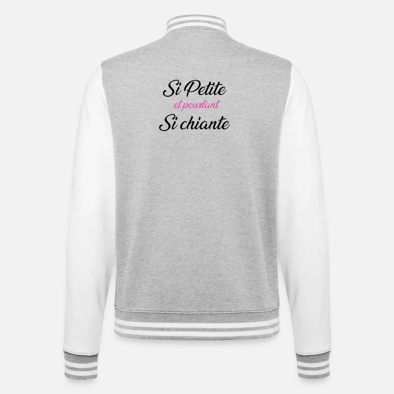 so klein und doch so langweilig - College-Sweatjacke - Grau meliert/Weiß