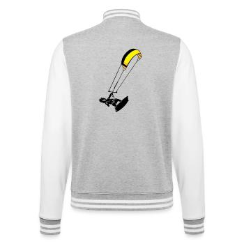 Kitesuf flex - College-Sweatjacke - Grau meliert/Weiß - Hinten - Marisol (170cm)