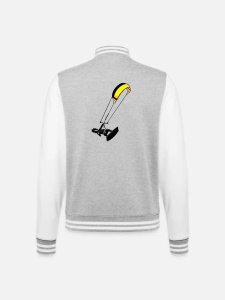 kite-surf - College Sweat Jacket - heather grey/white