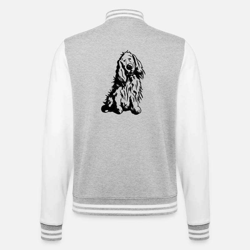 Verträumter Cocker Spaniel - College-Sweatjacke - Grau meliert/Weiß