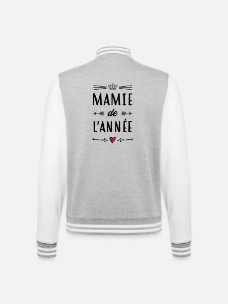 Großmütter / Oma / Mami / Großmutter / Mamy - College-Sweatjacke - Grau meliert/Weiß