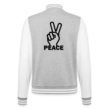 Vrede Frieden - College-Sweatjacke - Grau meliert/Weiß - Hinten - Marisol (170cm)