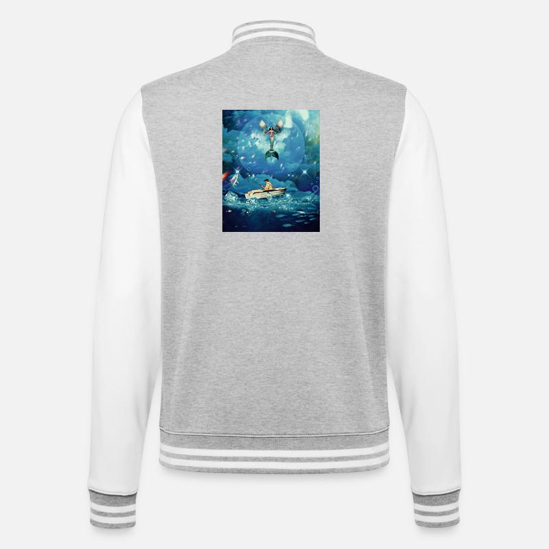 Magic Ocean - College Sweat Jacket - heather grey/white