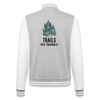 Trail Running - Trails Over Treadmills - College Sweat Jacket - heather grey/white - Back - Marisol (170cm)